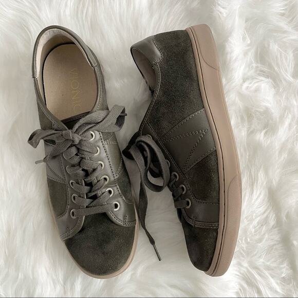 Vionic | Men’s Jerome Casual Sneakers Olive Green Suede Shoes Unisex Flat Size 7 - Picture 2 of 10